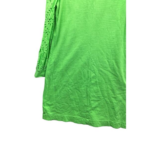 Lilly Pulitzer Jasona Dress Sz. XL Green Eyelet Sleeve Beachy - Picture 8 of 15